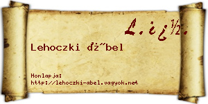 Lehoczki Ábel névjegykártya